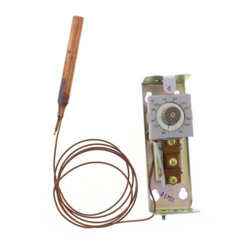 Honeywell T675A1458 - Remote bulb Commercial Temperature Controller, 55 F to 175 F, 5 ft. capillary, Copper bulb sensing element
