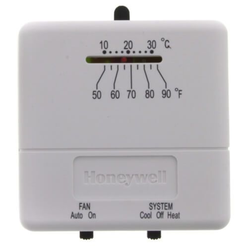 Honeywelll T812C1000 - T812, 1H/1C, Square Thermostat, w/ Off-H-C Switch