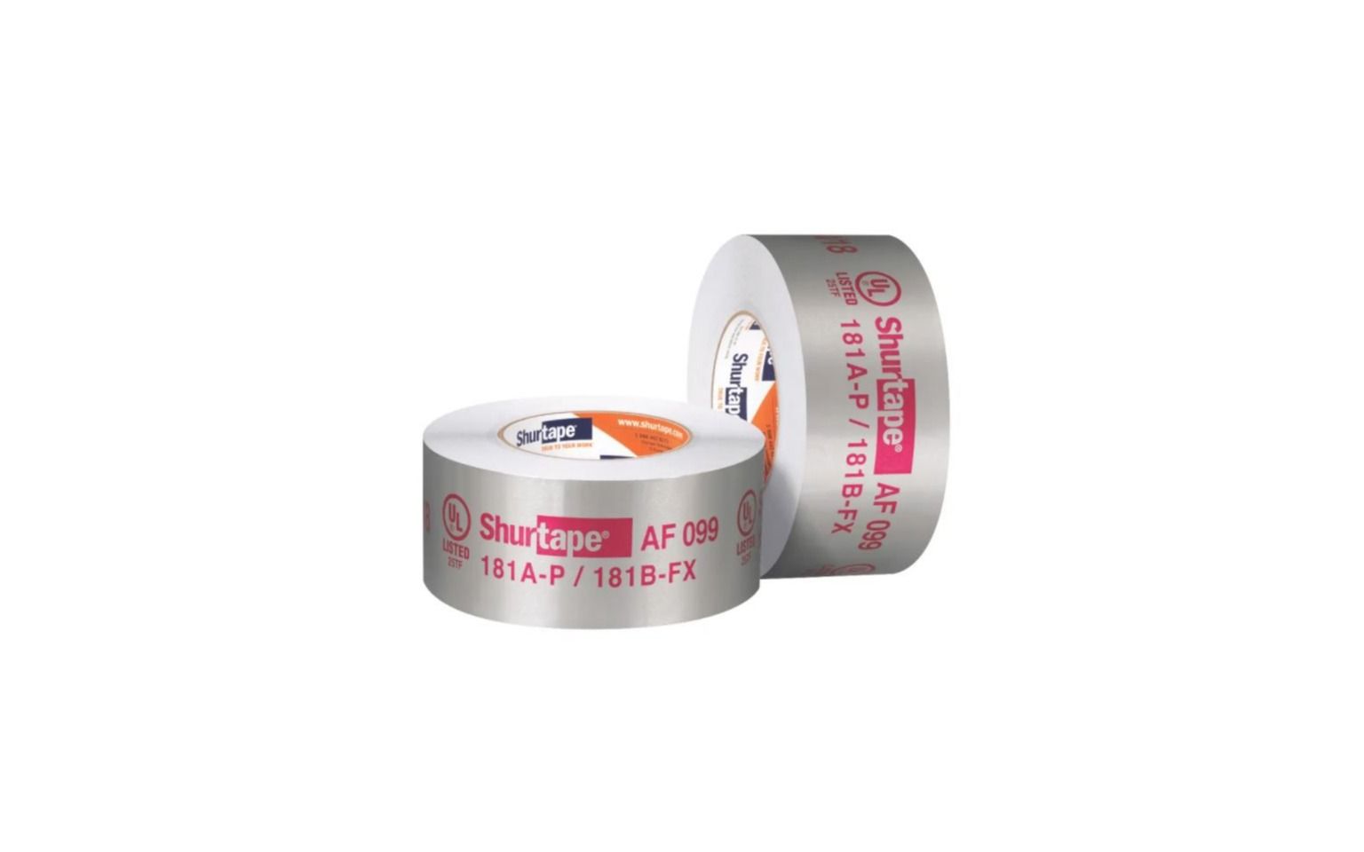 Lennox 22F41 - Shurtape 232622, AF 099 UL Listed & Printed Aluminum Foil Tape, 2-1/2" (63.5mm) x 60 yd. (55m), Silver Printed