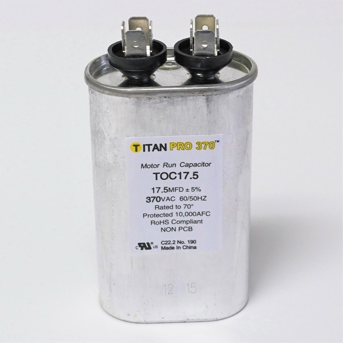 TITAN HD TOC17.5 - 17.5 MFD Oval Motor Run Capacitor (370V)