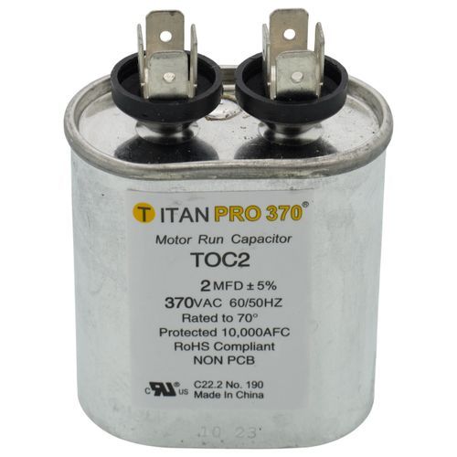 TITAN HD TOC2 - 2 MFD Oval Motor Run Capacitor (370V)