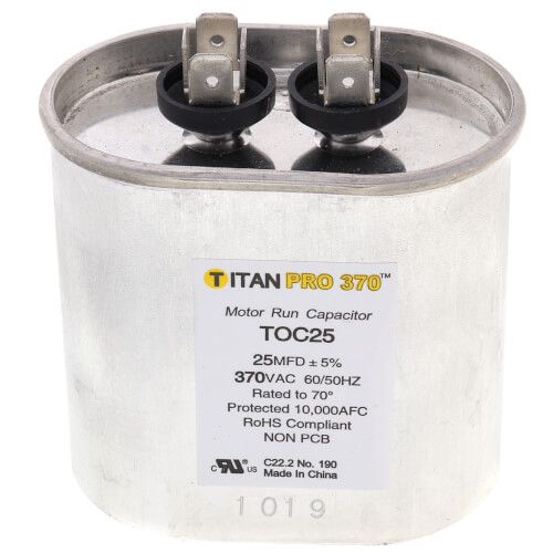 Titan Pro TOC25 - 25 MFD Oval Motor Run Capacitor (370V)