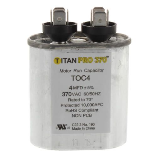 TITAN HD TOC4 - 4 MFD Oval Motor Run Capacitor (370V)