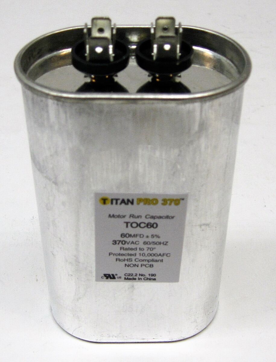 Titan Pro TOC60 - 60 MFD Oval Motor Run Capacitor (370V)