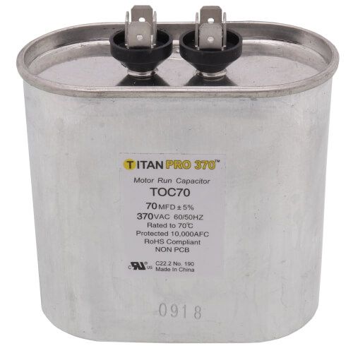Titan Pro TOC70 - 70 MFD Oval Motor Run Capacitor (370V)