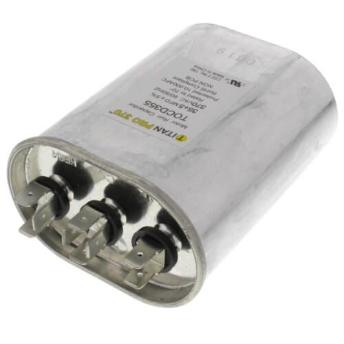 Titan Pro TOCD355 - 35/5 MFD Oval Dual Motor Run Capacitor (370V)