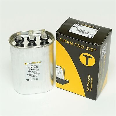 Titan Pro TOCD405 - 40/5 MFD Oval Dual Motor Run Capacitor (370V)