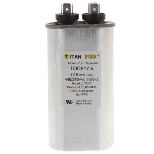 Titan Pro TOCF17.5 - 17.5 MFD Oval Motor Run Capacitor (440/370V)