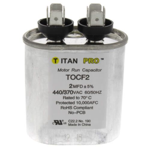 Titan Pro TOCF2 - 2 MFD Oval Motor Run Capacitor (440/370V)