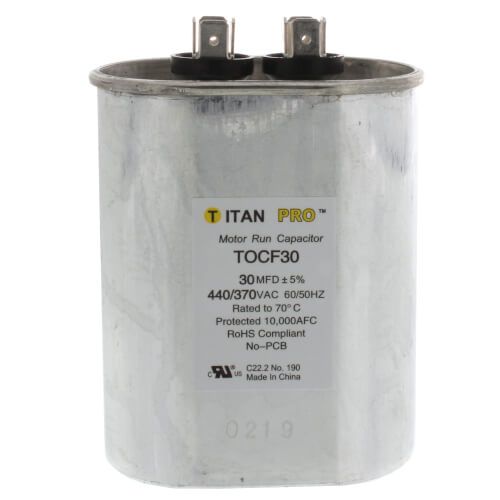 Titan Pro TOCF30 - 30 MFD Oval Motor Run Capacitor (440/370V)