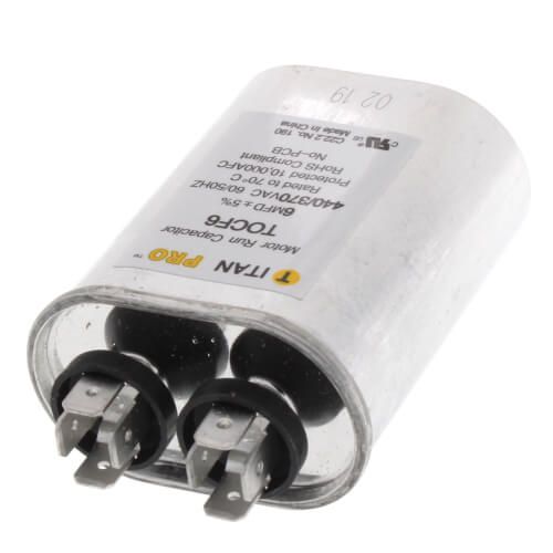 Titan Pro TOCF6 - 6 MFD Oval Motor Run Capacitor (440/370V)