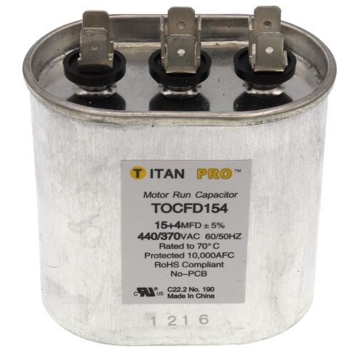 TITAN TOCFD154 15+4 MFD 440/370V OVAL