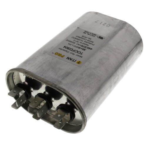 Titan Pro TOCFD304 - 30/4 MFD Oval Dual Motor Run Capacitor (440/370V)