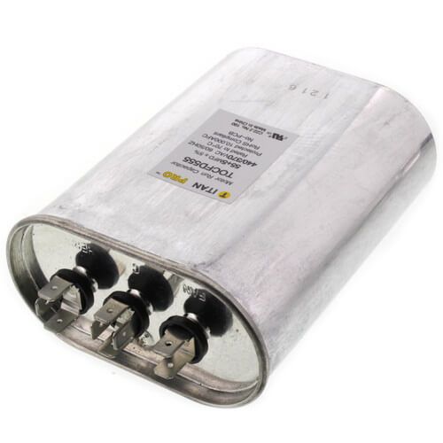 Titan Pro TOCFD555 - 55/5 MFD Oval Dual Motor Run Capacitor (440/370V)