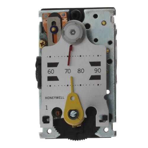 Honeywell TP970A2038 - Pneumatic Thermostat Direct Acting, Heating includes Wall Plate and Satin Chrome Cover (59 to 90F)