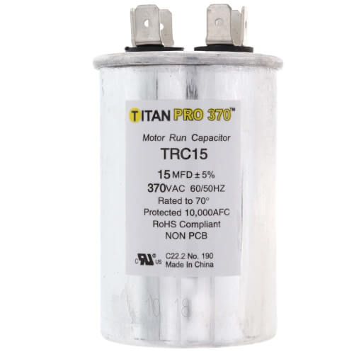 Titan Pro TRC15 -15 MFD Round Motor Run Capacitor (370V)