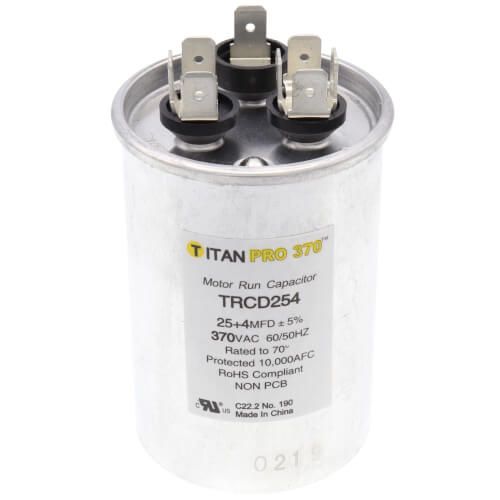 Titan Pro TRCD254 - 25/4 MFD Round Dual Motor Run Capacitor (370V)