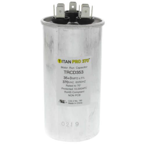 Titan Pro TRCD353 - 35/3 MFD Round Dual Motor Run Capacitor (370V)