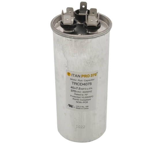 Titan Pro TRCD4075 - 40/7.5 MFD Round Dual Motor Run Capacitor (370V)