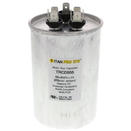 Titan Pro TRCD555 - 55/5 MFD Round Dual Motor Run Capacitor (370V)