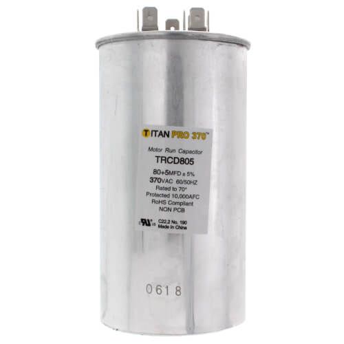 Titan Pro TRCD805 - 80/5 MFD Round Dual Motor Run Capacitor (370V)