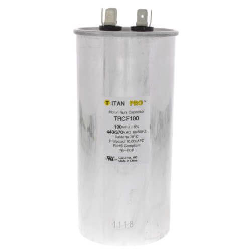 Titan Pro TRCF100 - 100 MFD Round Motor Run Capacitor (440/370V)