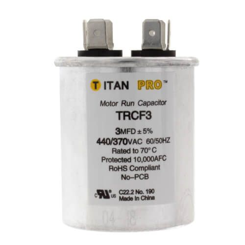 Titan Pro TRCF3 - 3 MFD Round Motor Run Capacitor (440/370V)