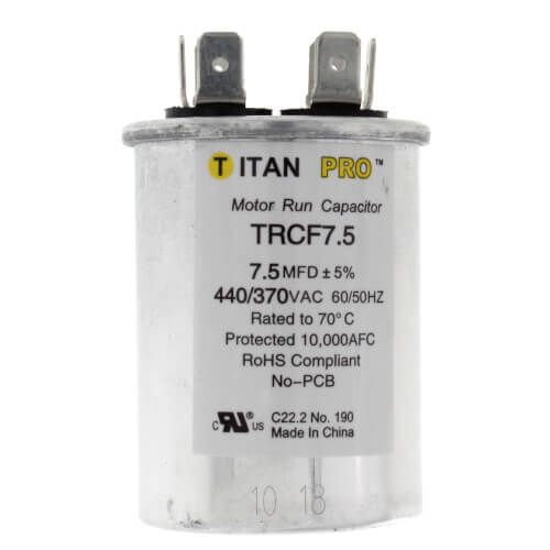 Titan Pro TRCF7.5 - 7.5 MFD Round Motor Run Capacitor (440/370V)