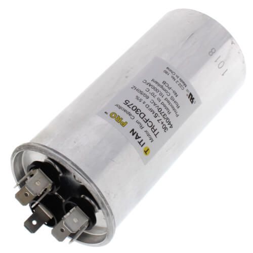 Titan Pro TRCFD3075 - 30/7.5 MFD Round Dual Motor Run Capacitor (440/370V)