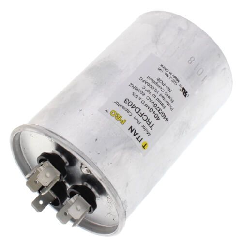 Titan Pro TRCFD403 - 40/3 MFD Round Dual Motor Run Capacitor (440/370V)