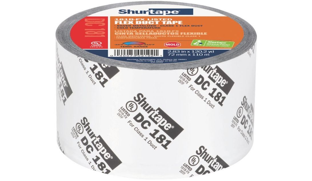 Lennox X0291 – Shurtape 207113 DC 181 UL Listed Printed Film Duct Tape, Metallic, 3" x 120 yd.