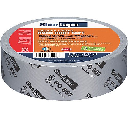 Lennox X1775 - ( 101015 ) PC 857 UL 181B-FX Listed/Printed Cloth Duct Tape, 2" X 60 yd., Silver Metal Printed