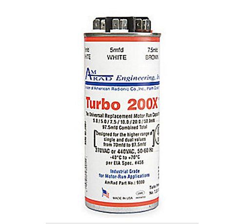 Lennox X5793 - ( TURBO 200X UNIV ) Universal Run Capacitor, 5 to 97.5 MFD, 440V, Round