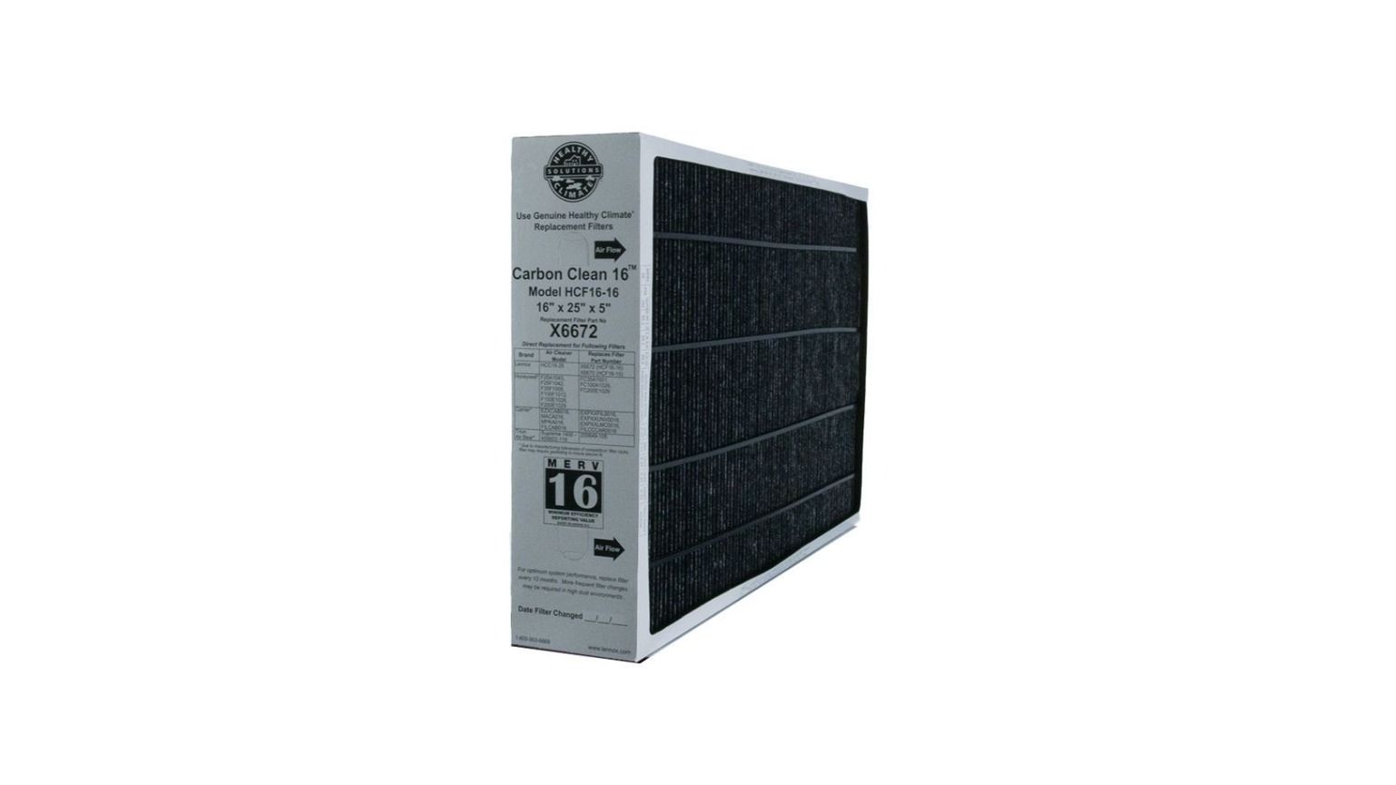 Lennox X6672 - Healthy Climate HCF16-16, Disposable Pleated Box Filter 25 x 16 x 5 Inch, MERV 16
