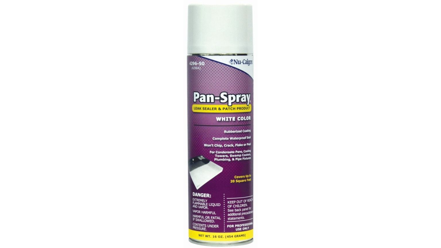 Lennox Y8576 - Nu-Calgon 4296-50, Pan-Spray Rubberized Spray Coating, White, 16 Ounce Aerosol
