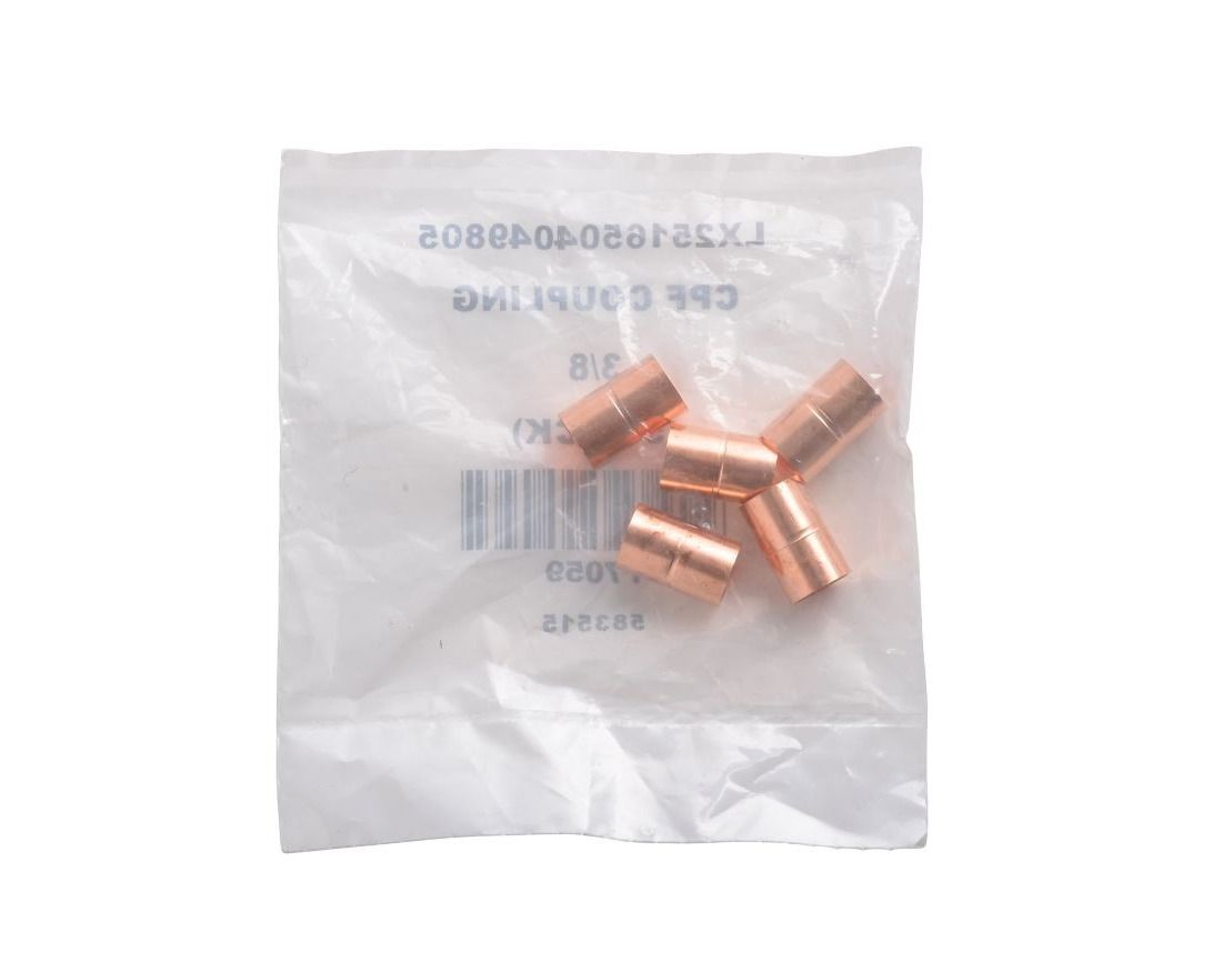 Lennox Y7059 - Copper Rolled Stop Coupling 3/8 Inch C x C Sweat Connection 5 Pack HVAC Refrigeration Fitting