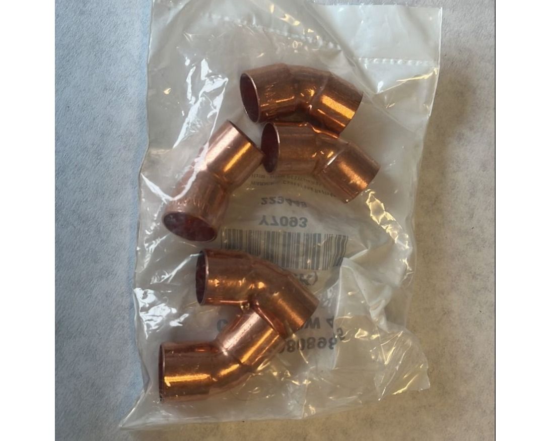 Lennox Y7093 - Copper 45 Degree Elbow 5/8 Inch C x C Sweat Connection 5 Pack HVAC Refrigeration Fitting