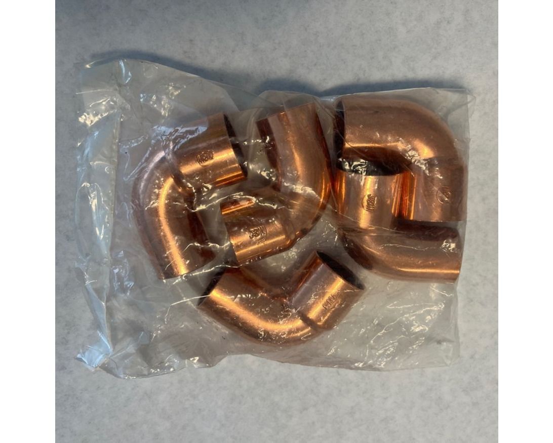 Lennox Y7107 - Copper Close Rough Street Elbow 90 Degree 1-1/8 Inch C x C Sweat Connection 5 Pack HVAC Refrigeration Fitting