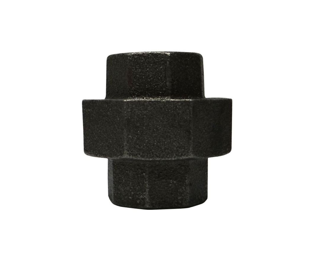 Lennox Y7331- Black Iron Union 3/4 Inch Pipe Fitting, Threaded Malleable Iron Coupling, 5 Pack Plumbing & HVAC Gas Line Connector