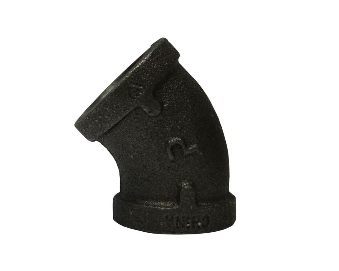 Lennox Y7336 - Black Iron 45 Degree Elbow 3/4 Inch 5 Pack Threaded Pipe Fitting for Gas Air and HVAC Applications