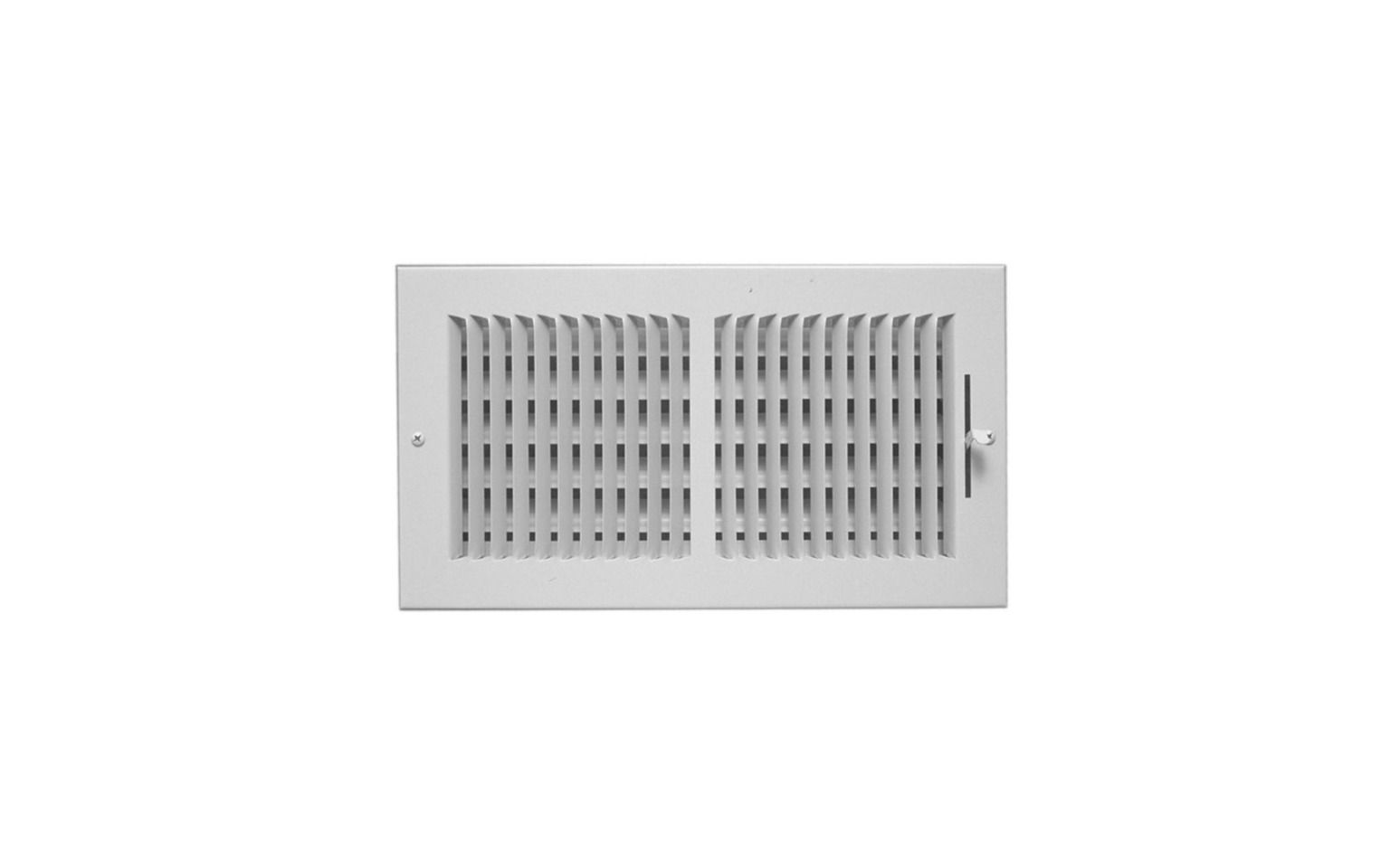 Hart & Cooley 682M Series, Steel Sidewall Supply Register, 4 x 10 In, 2-Way; Multi-Shutter Damper, Bright White