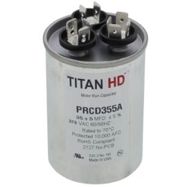Titan HD PRCD355A - 35/5 MFD Round Dual Motor Run Capacitor (370V)