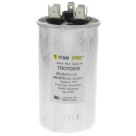 Titan Pro TRCFD255 - 25/5 MFD Round Dual Motor Run Capacitor (440/370V)