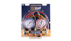 Lennox Y6723 - Yellow Jacket 42004, Series 41 Manifold with 60" PLUS II Standard Fittings psi R22/404A/410A DEG F (Clamshell)