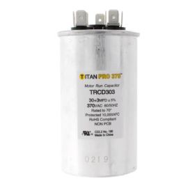 Titan Pro TRCD303 - 30/3 MFD Round Dual Motor Run Capacitor (370V)