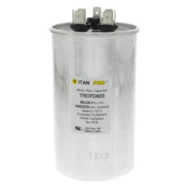 Titan Pro TRCFD603 - 60/3 MFD Round Dual Motor Run Capacitor (440/370V)